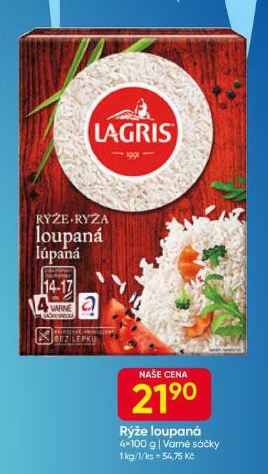 LAGRIS Rýže loupaná 4x100 g 
