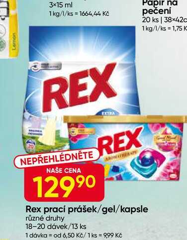 Rex prací prášek 18-20 dávek