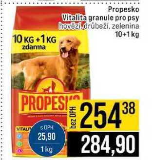 Propesko Vitalita granule pro psy hovězí, drůbeží, zelenina 10+1kg 