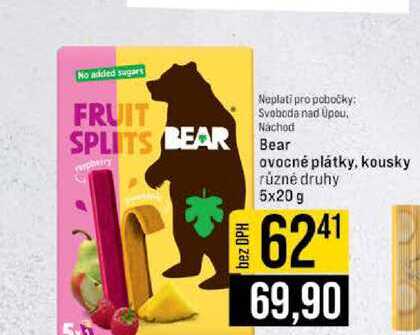 Bear ovocné plátky, kousky různé druhy 5x20 g 