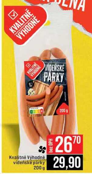 Kvalitně Výhodně videňské párky 200 g