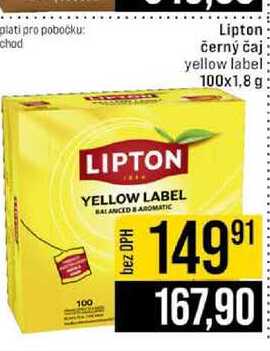 Lipton černý čaj yellow label 100x1,8 g