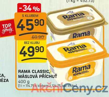 RAMA CLASSIC, MÁSLOVÁ PŘÍCHUŤ 400 g