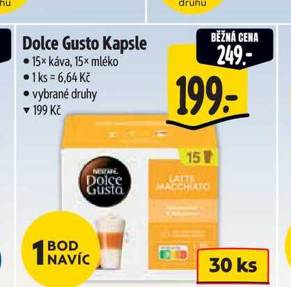   Dolce Gusto Kapsle 15× káva, 15x mléko  