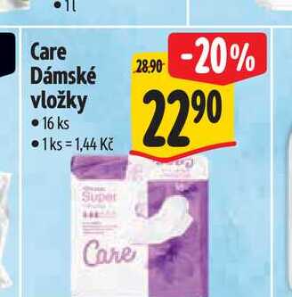 Care Dámské vložky 16 ks  