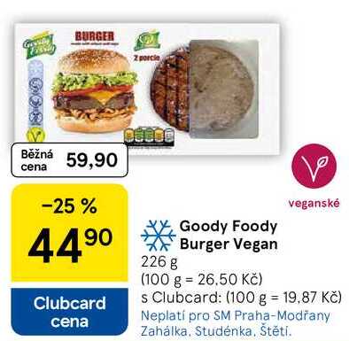 Goody Foody Burger Vegan, 226 g
