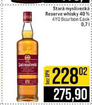 Stará myslivecká Reserve whisky 40% 4YO Bourbon Cask 0,7l