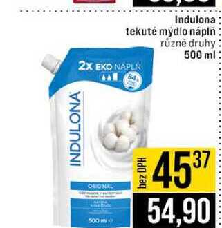 Indulona tekuté mýdlo náplň různé druhy 500 ml 
