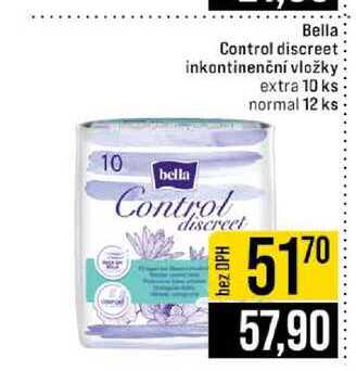 Bella Control discreet inkontinenční vložky extra 10 ks normal 12 ks