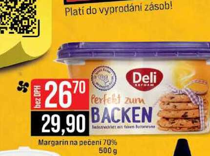 Margarin na pečeni 70% 500 g  v akci