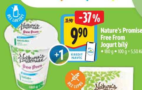   Nature's Promise Free From Jogurt bílý 180 g 