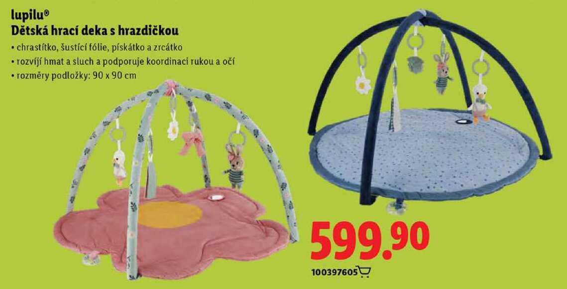 lupilu Dětská hrací deka s hrazdičkou