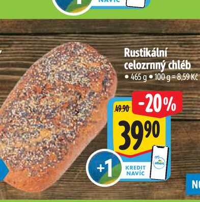   Rustikální celozrnný chléb 465 g 