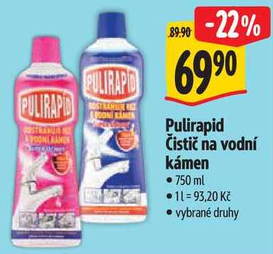 Pulirapid Čistič na vodní kámen, 750 ml