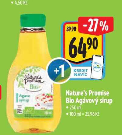   Nature's Promise Bio Agávový sirup  250 ml 