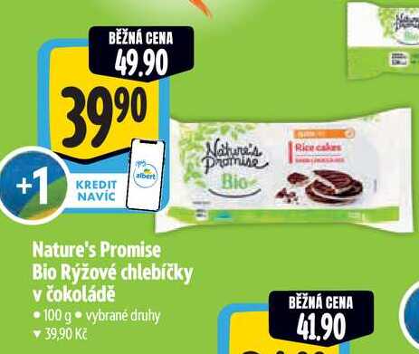  Nature's Promise Bio Rýžové chlebíčky v čokoládě 100 g 