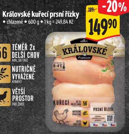Královské kuřecí prsní řízky, 600 g