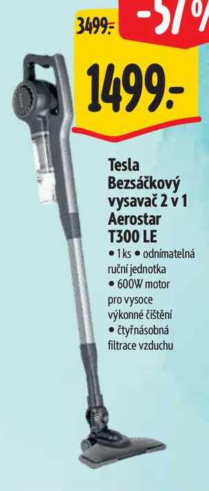 Tesla Bezsáčkový vysavač 2 v 1 Aerostar T300 LE