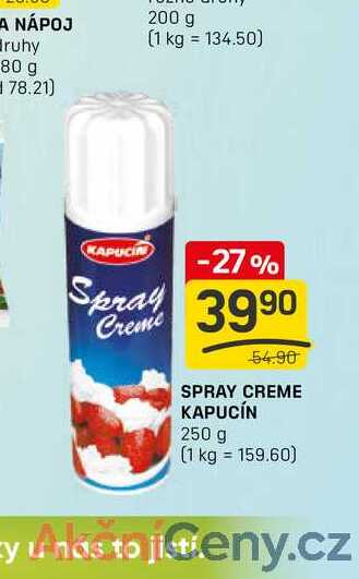 SPRAY CREME KAPUCÍN 250g