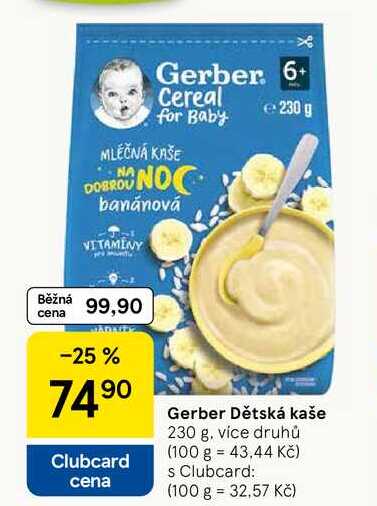 Gerber Dětská kaše, 230 g, více druhů