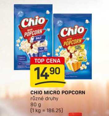 CHIO MICRO POPCORN různé druhy 80 g