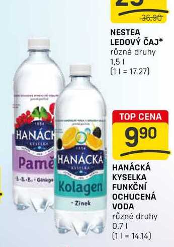 HANÁCKÁ KYSELKA FUNKČNÍ VODA OCHUCENÁ různé druhy 0.7l