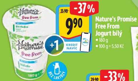 Nature's Promise Free From Jogurt bílý, 180 g 