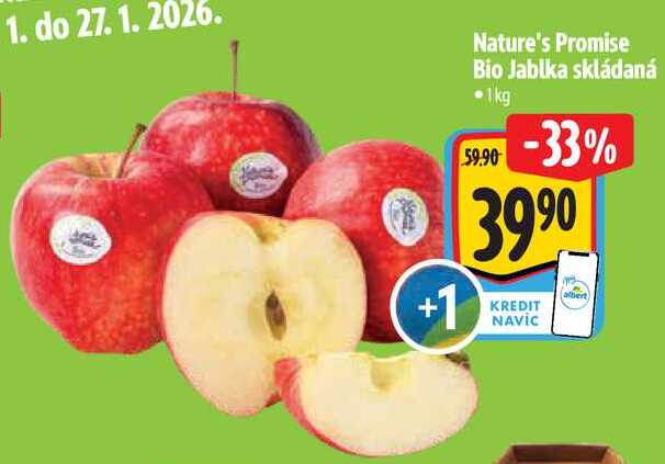 Nature's Promise Bio Jablka skládaná, 1 kg