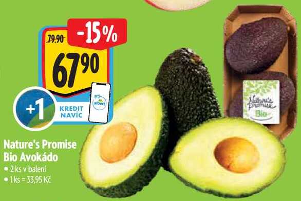 Nature's Promise Bio Avokádo, 2 ks