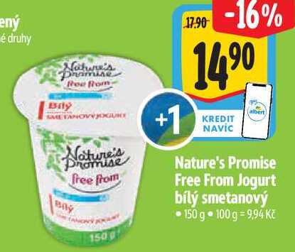 Nature's Promise Free From Jogurt bílý smetanový, 150 g 