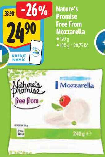 Nature's Promise Free From Mozzarella, 120 g 