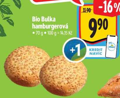 Bio Bulka hamburgerová, 70 g