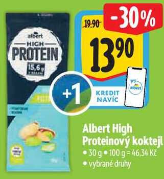 Albert High Proteinový koktejl, 30 g
