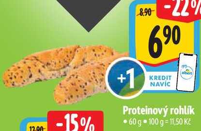 Proteinový rohlík, 60 g