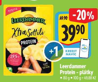 Leerdammer Protein - plátky, 80 g
