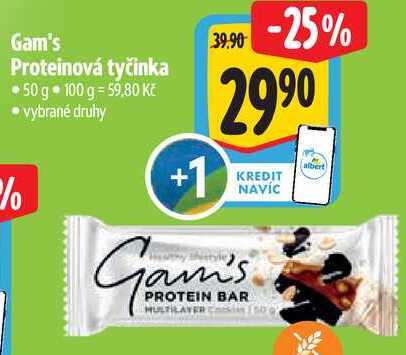 Gam's Proteinová tyčinka, 50 g 