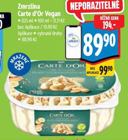 NA Zmrzlina Carte d'Or Vegan, 825 ml 