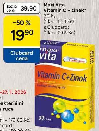 Maxi Vita Vitamin C + zinek, 30 ks  