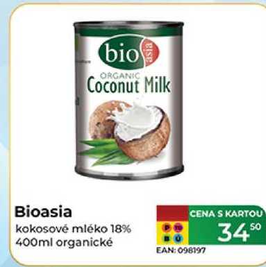 Bioasia kokosové mléko 18% 400ml
