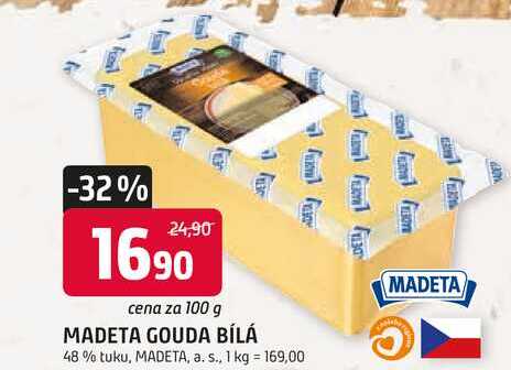 MADETA GOUDA BÍLÁ 48% tuku, 100g