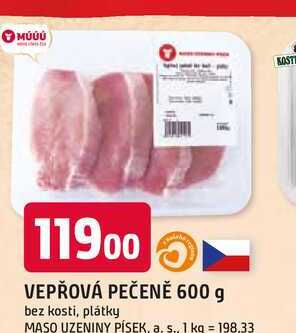 VEPŘOVÁ PEČENĚ 600 g bez kosti, plátky