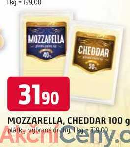 MOZZARELLA, CHEDDAR 100 g plátky