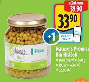 Nature's Promise Bio Hrášek, 340 g