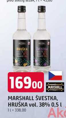 MARSHALL ŠVESTKA, HRUŠKA vol. 38% 0,5l