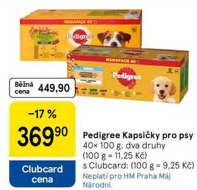 Pedigree Kapsičky pro psy, 40× 100 g 