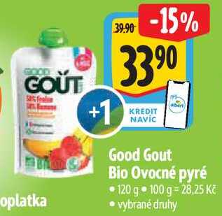 Good Gout Bio Ovocné pyré, 120 g 