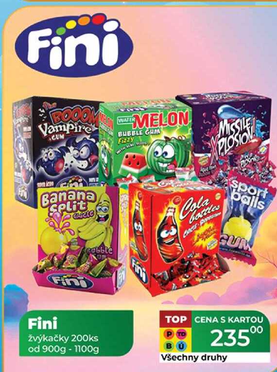 Fini žvýkačky 200ks od 900g - 1100 g