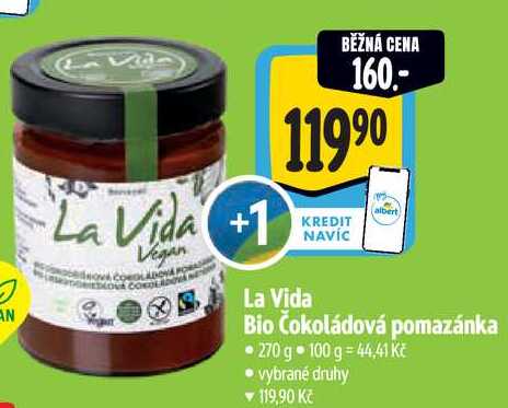 La Vida Bio Čokoládová pomazánka, 270 g