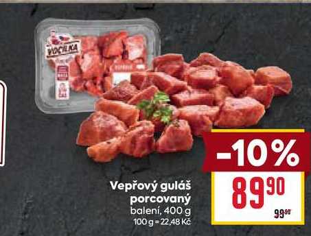 Vepřový guláš porcovaný balení, 400 g