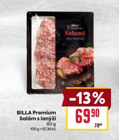 BILLA Premium Salám s lanýži 80 g 